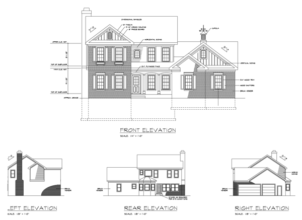 Rear Elevation image of The Fairfield House Plan